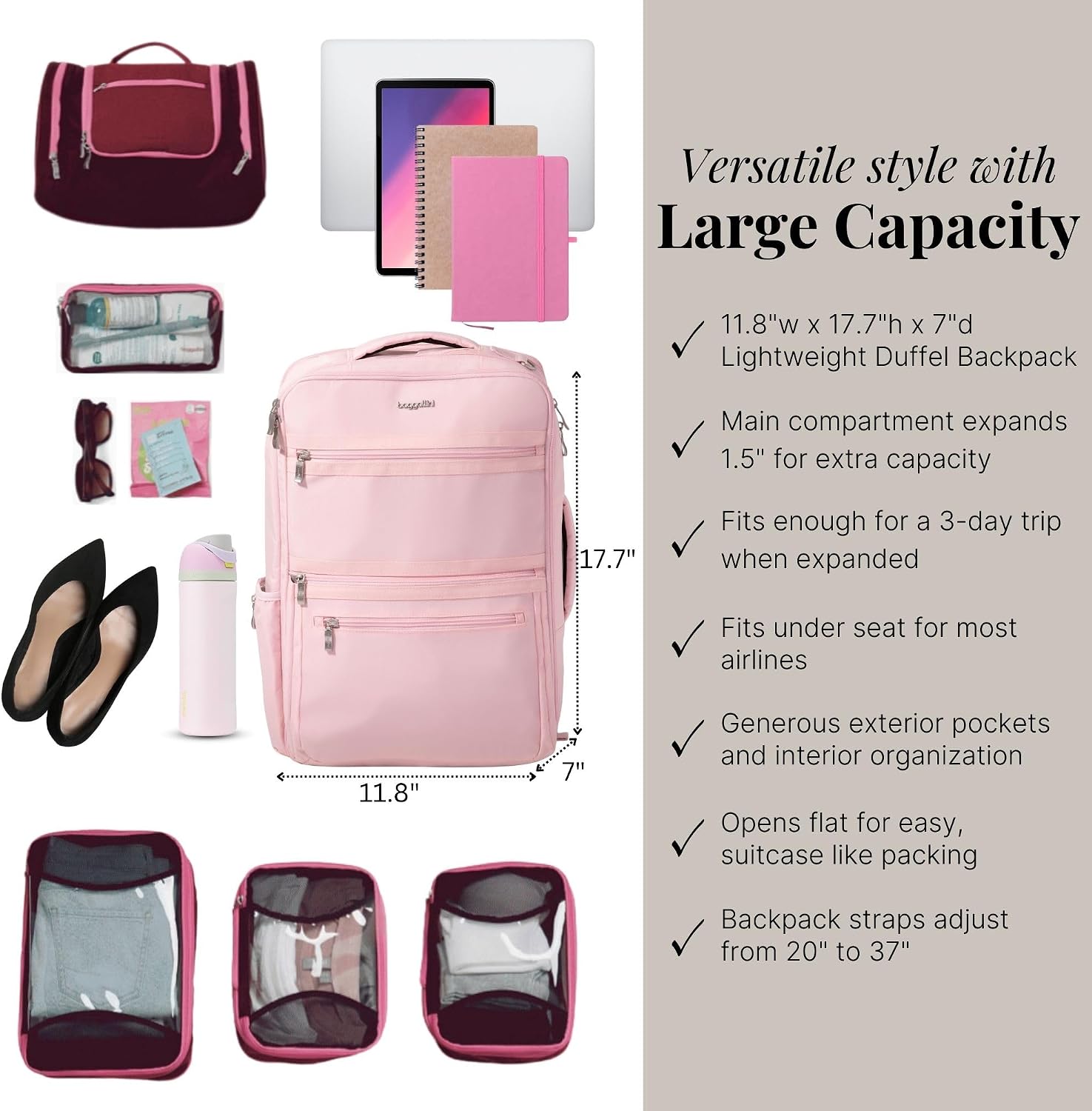 Baggallini Modern Convertible Travel Backpack