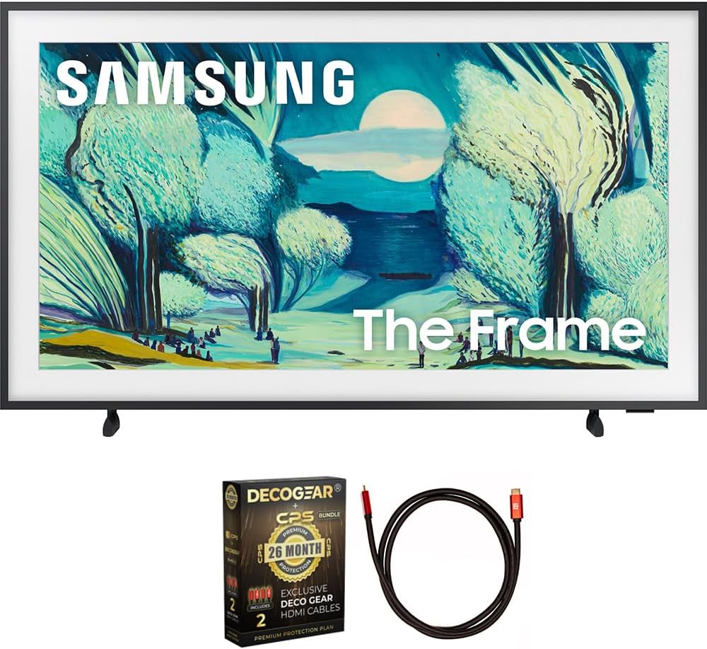 Samsung QN50LS03FAFXZA 50 inch The Frame LS03FA QLED 4K Art Mode Vision AI Smart TV 2025 (Renewed) Bundle with 6FT HDMI 2.0 Cable and CPS Exclusive 26 Month Protection Pack (BEACH-CPS-26M1500)