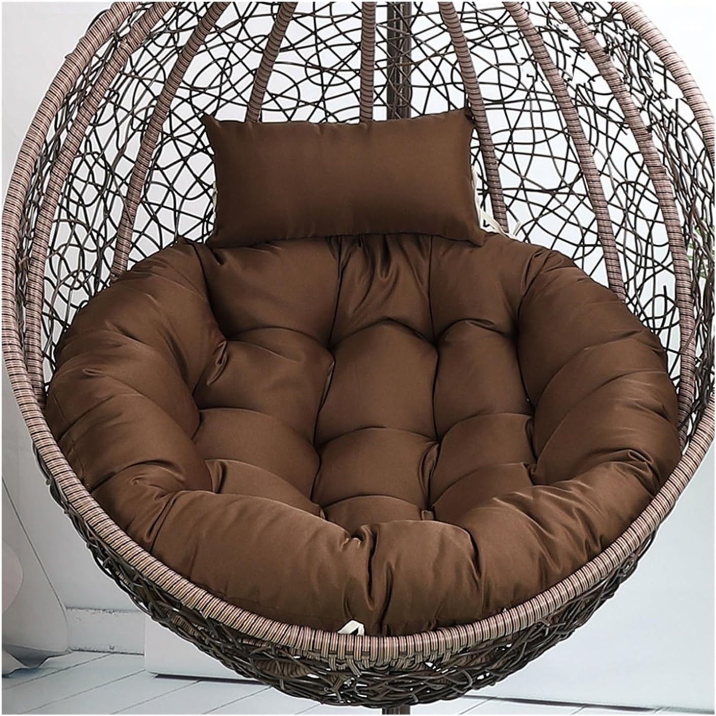Egg Chair Cushion 125size (Diameter: 115cm) Thickened Hanging Chair Cushion, Excellent Elasticity, not Easily Deformed or collapsed; Zipper Design for Easy Removal and Washing.