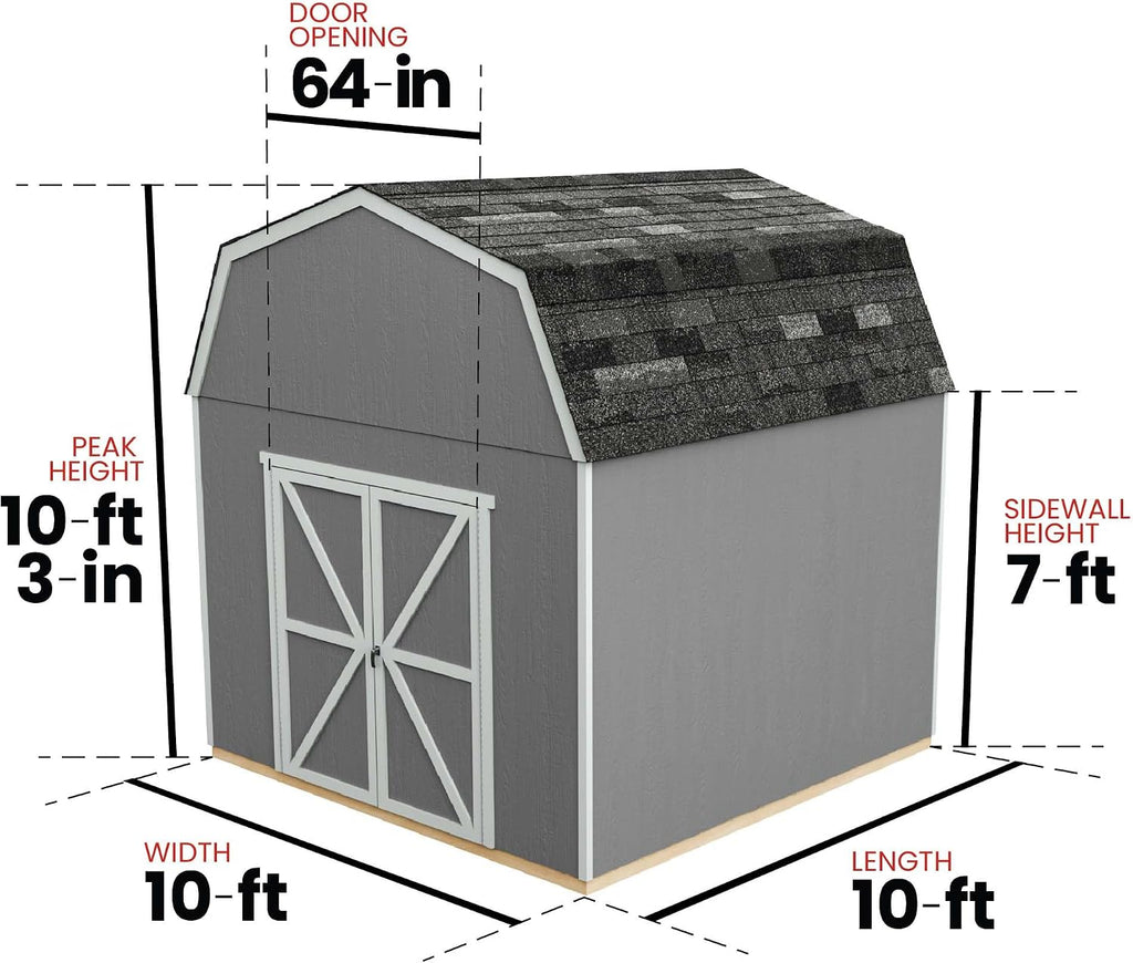 Handy Home Products Braymore 10x10 Do-It-Yourself Wooden Storage Shed- Does not Include Floor kit, Paint, or Roofing Shingles