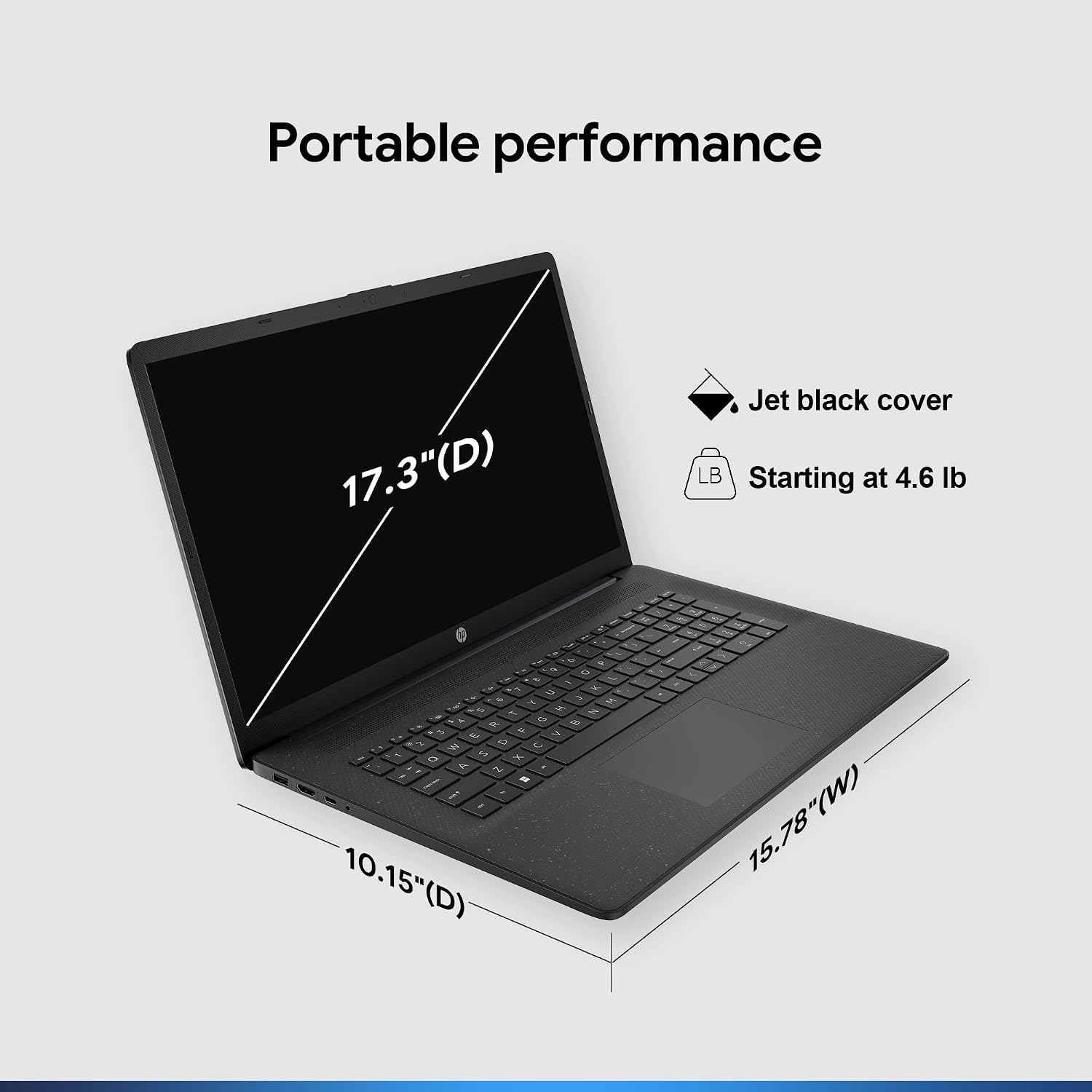 HP 17.3' Business Laptop, 13th Gen Intel i5, 16GB RAM, 512GB SSD, Windows 11 Pro, Wi-Fi 6, Flagship Business Laptop Bundle with Docking Station Jet Black, Free Web offcie