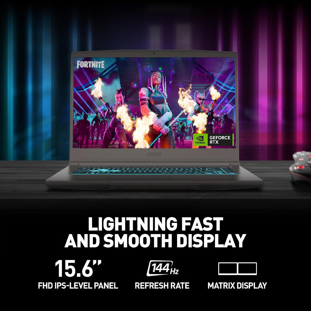 msi Thin 15 15.6' 144Hz FHD Gaming Laptop: Intel Core i5-13420H, NVIDIA Geforce RTX 2050, 16GB DDR5, 512GB NVMe SSD, Cooler Boost 5, Win 11: Black B13UCX-2040US