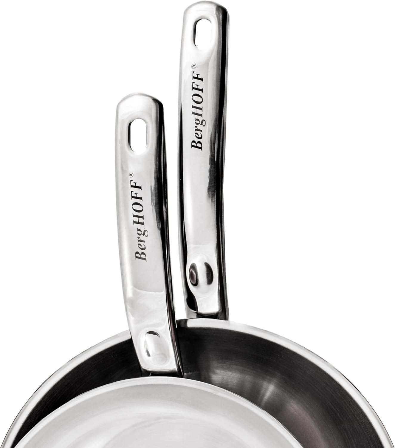 BergHOFF Belly Shape 18/10 Stainless Steel 12Pc Cookware Set, Metal Lids, Fast, Evenly Heat, Induction Cooktop Ready