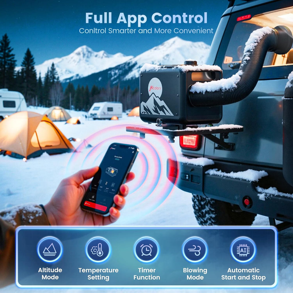 8KW Diesel Heater, All in One 7.5L Toolbox MAX Diesel Air Heater 110/12/24V 2025 Parking Heater with App Control, Wireless Temperature Sensing and Altitude Mode for RV Garage Camper