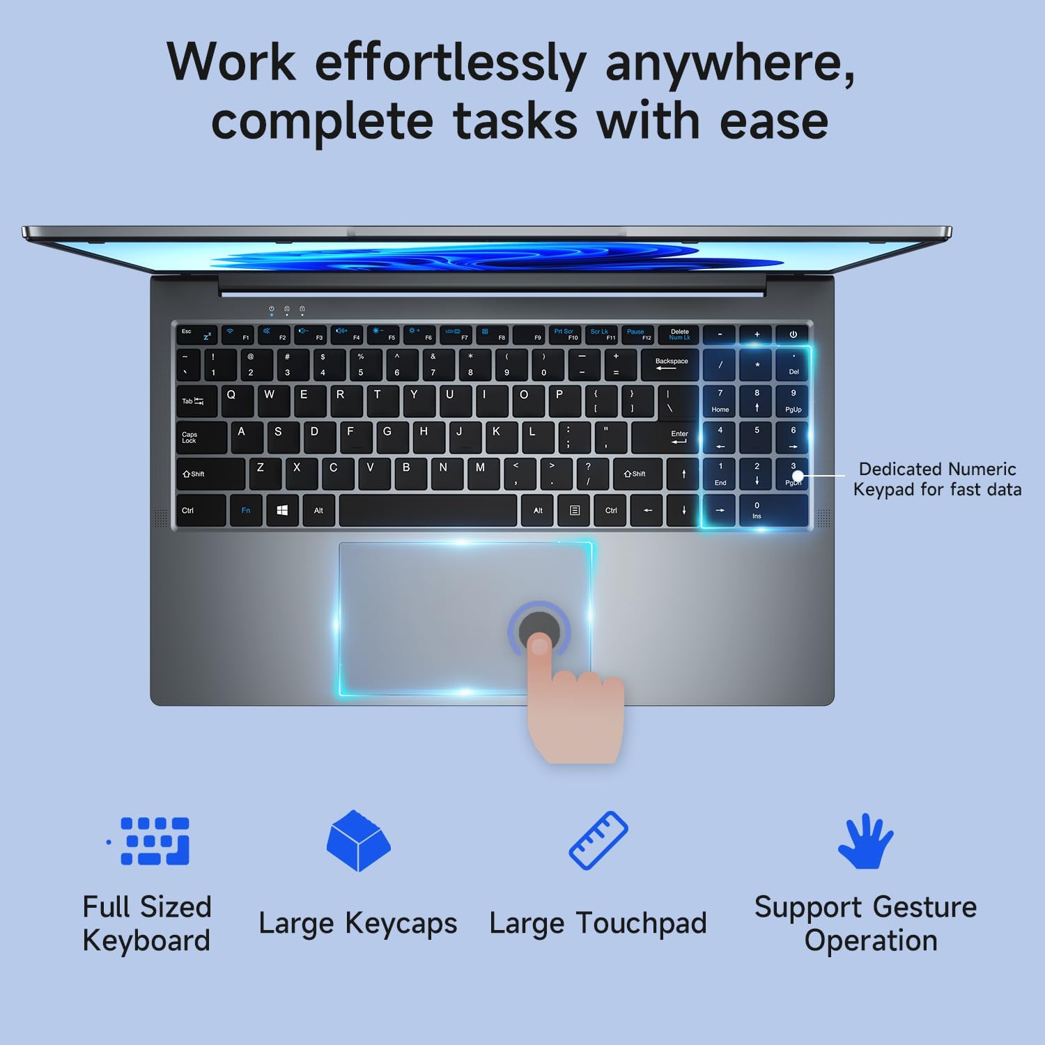 Bmax 15.6' Laptop, Intel 12th Gen N95 (Up to 3.4GHz), 12GB LPDDR5 RAM, 512GB SSD, Windows 11 Pro Business Computer, 180° Lay-Flat FHD IPS, Webcam with Privacy Shutter, Numeric Keypad, Type-C