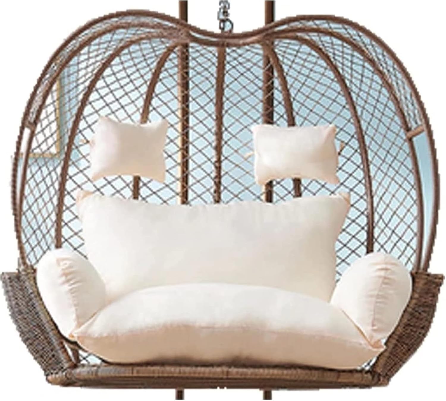Double Hanging Chair Cushion Replacement Egg Chair Cushions, 2 Seater Egg Chair Swing Cushion Hanging Hammock Chair Cushions Washable(Beige)