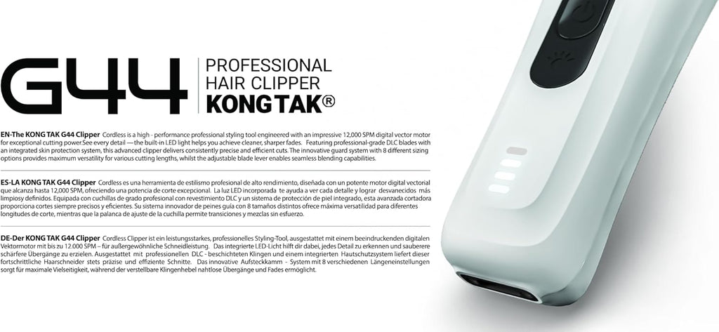 G44 Professional Hair Clipper with Digital Vector Motor UP to 12,000 SPM and DLC Blade