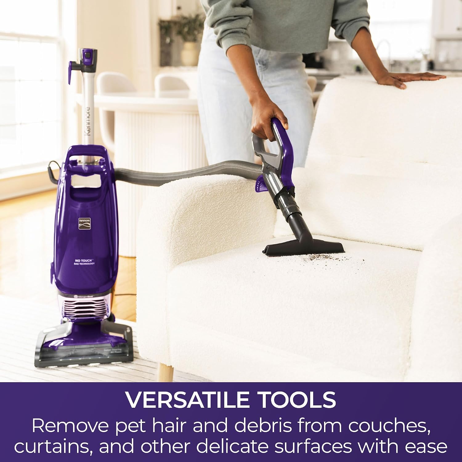 Kenmore BU4018 Intuition Bagged Upright Vacuum Lift-Up Carpet Cleaner 2-Motor Power Suction with HEPA Filter,3-in-1 Combination, Upholstery Tool for Hardwood Floor, Pet Hair, Purple
