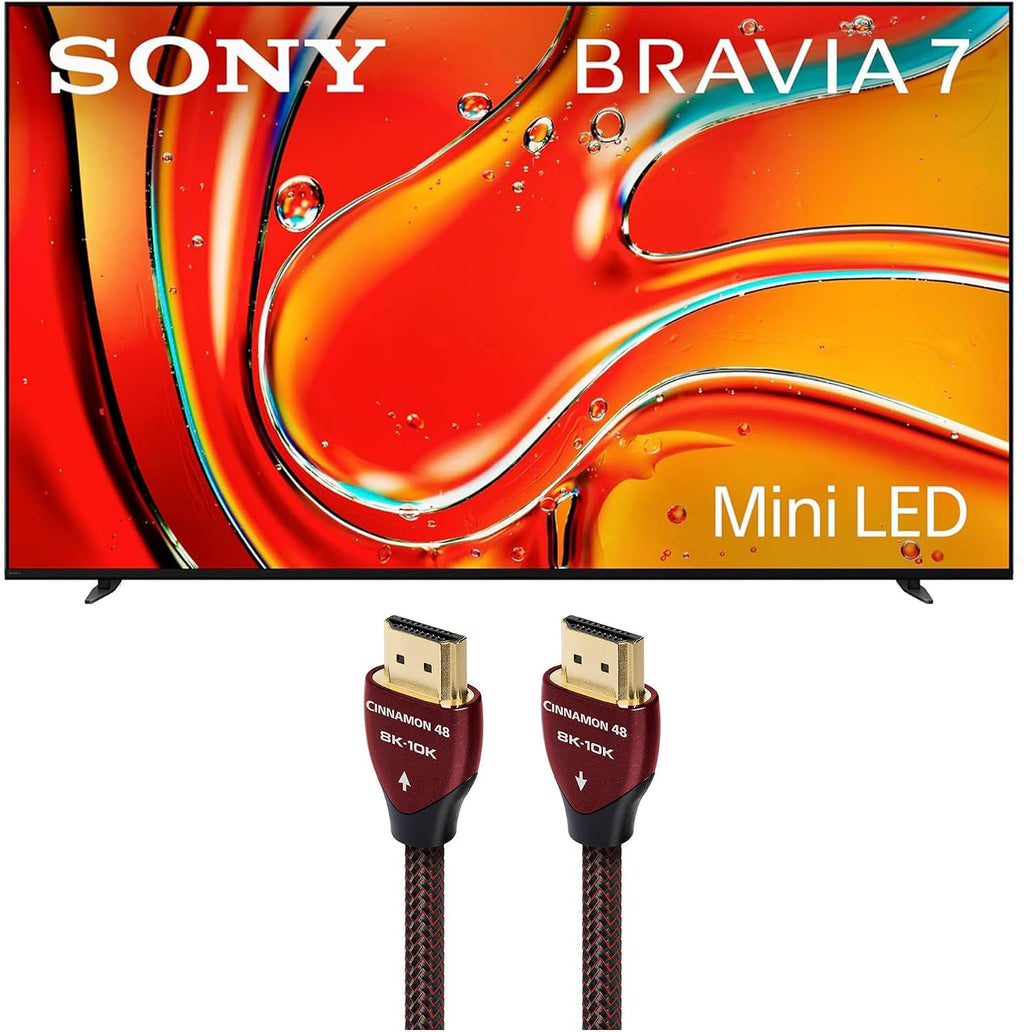 Sony K75XR70 75 Inch 4K Bravia LCD Mini LED Full Array HDR Google TV with an AudioQuest Cinnamon 48 2.25M 8K-10K 48Gbps HDMI Digital Cable - 7.5ft (2024)