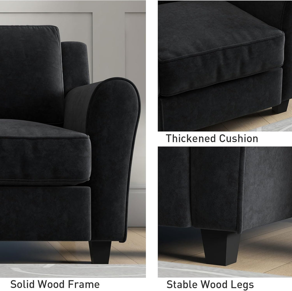Bonzy Home 58' Loveseat Couches for Living Room, 2 Seater Modern Comfy Love Seat with Thick Cushion for Small Space Home Apartment Office Studio