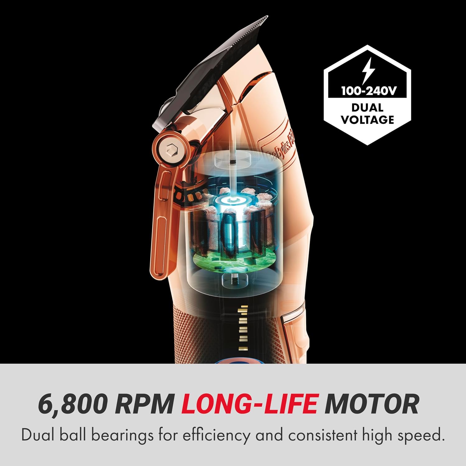 BaBylissPRO FX+ Professional Barber Cord/Cordless Hair Clippers for Men, All Metal, Lithium Battery with 3-Hour Runtime