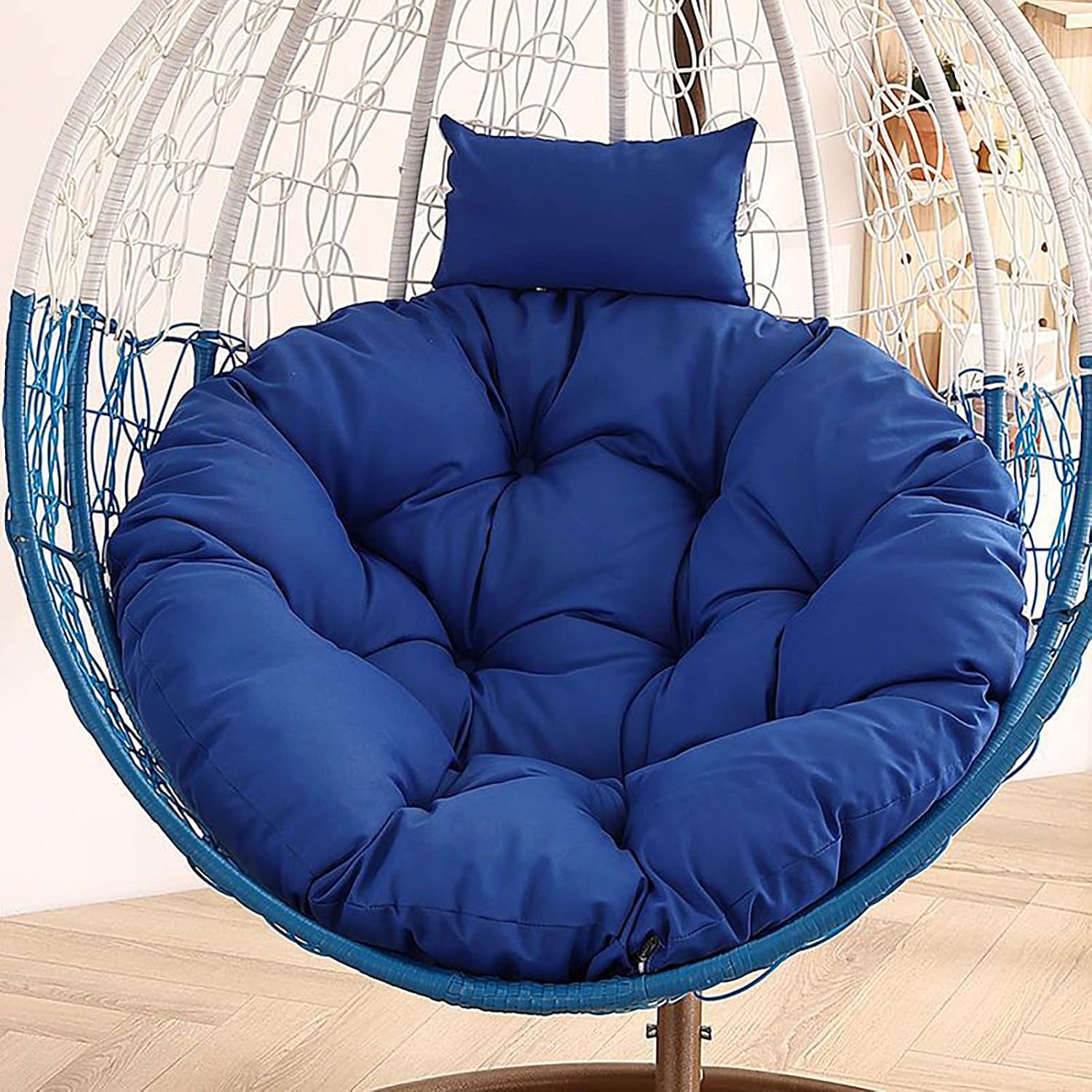 HUHJYUGE Hanging Egg Chair Cushion, Swing Seat Cushio Breathable, Rocking Chairs Seat Cushion Pad, Detachable, Sun-Resistant, Water-Resistant, for Outdoor Garden Patio Yard (B 115cm/45.2in)