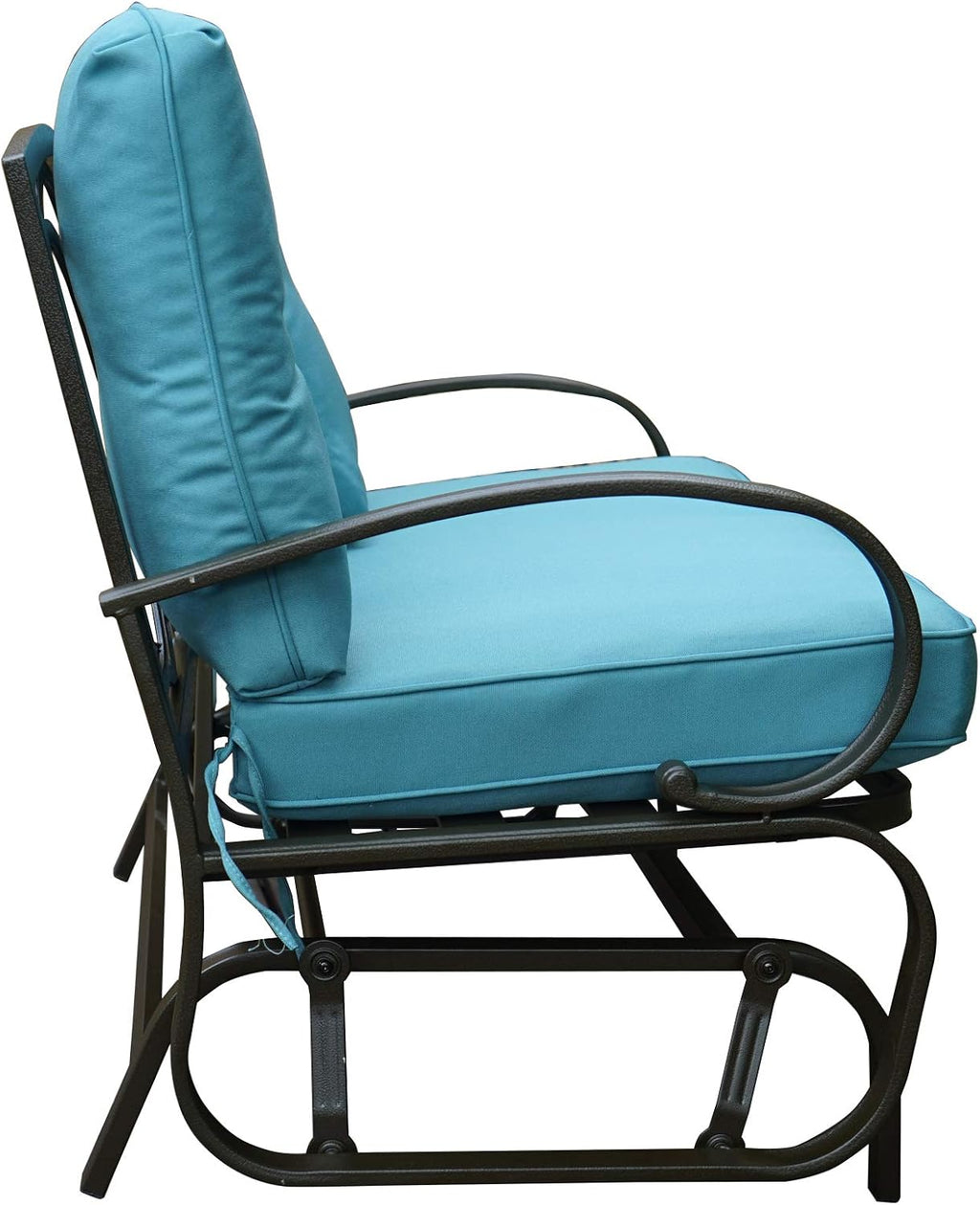 Kozyard Cozy Patio Glider Bench - Outdoor Rocking Loveseat with Sturdy Frame and Cushioned Seats for Patio, Yard - Rocker Swing with Outdoor Seating, Perfect for Porch Outdoo (Blue)