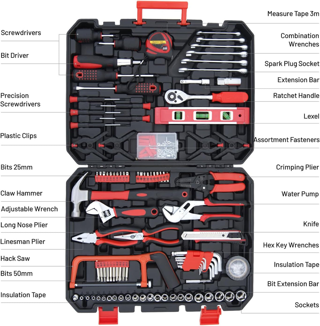 237 Piece Tools Set Professional All-in-One Home Tool Kit with Plastic Toolbox for College, General Household and Repair Set