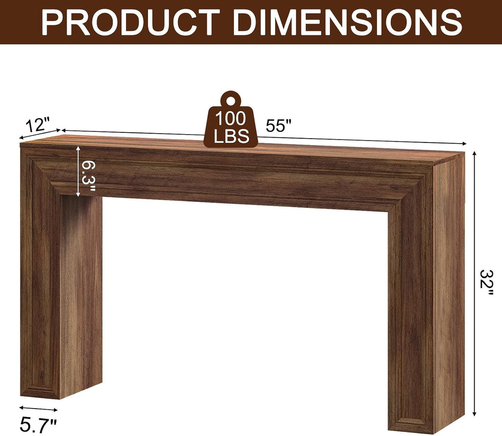 Rresyet 55 Inch Long Console Table, Sofa Table Behind Couch, Entryway Table, Farmhouse Entryway Table for Entrance, Hallway, Living Room (Wood)