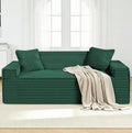 3 Seater Sofa Couch for Living Room (Green, 38' D + 2 Pillows)