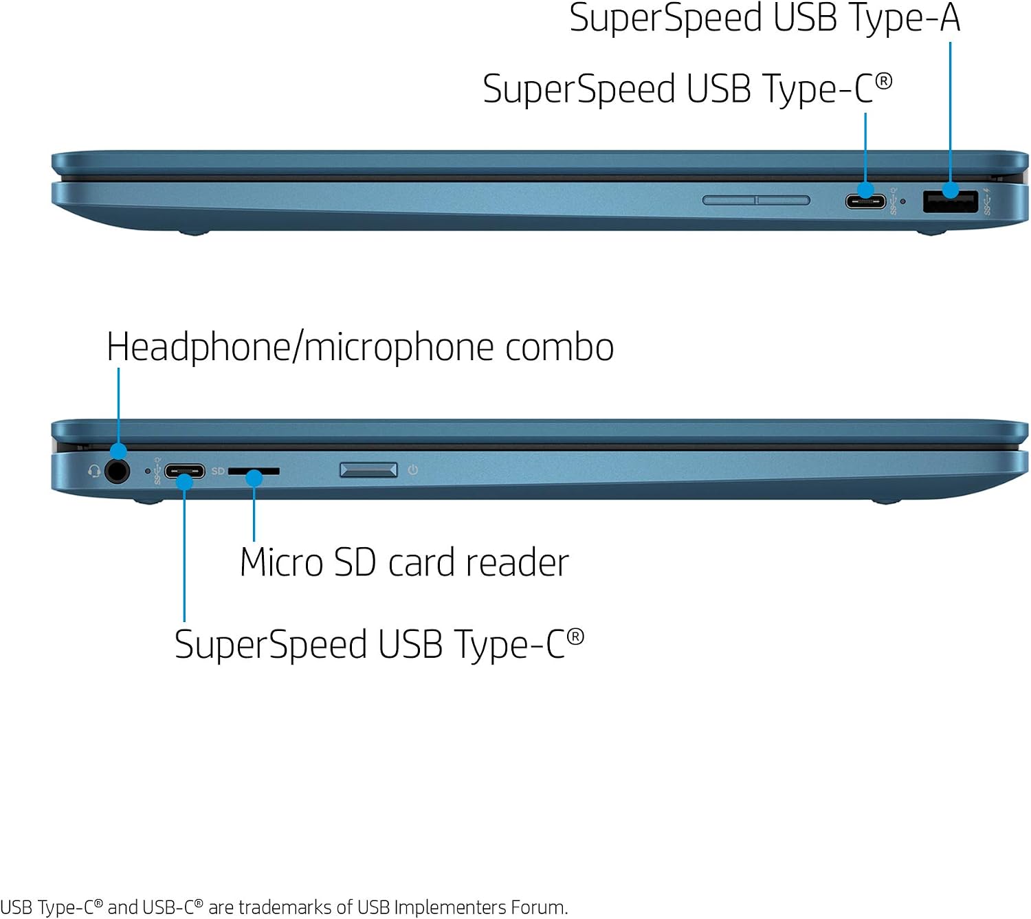 HP Laptop X360 14a Chromebook 14' HD Touchscreen, Entertaining from Any Angle Intel Celeron, 4GB DDR4 64GB eMMC WiFi Webcam Stereo Speakers Bluetooth 4.2 Chrome Blue Metallic Color