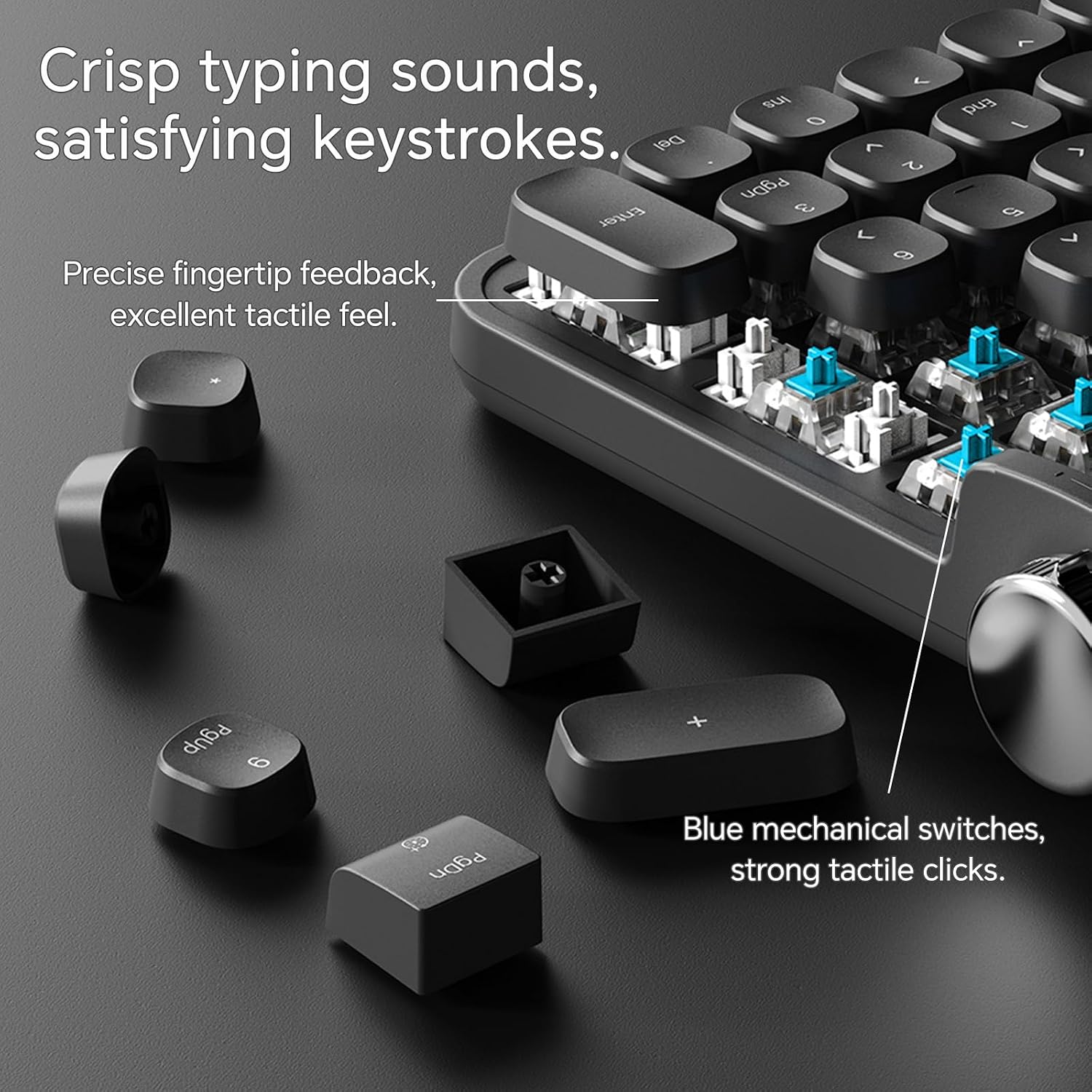 Retro Typewriter Mechanical Keyboard with Tablet Stand, 100 Keys LED Backlit, ABS+PBT Keycaps, Wired/Bluetooth, Blue Switch, Compatible with Windows/Mac/iOS/Android (Black)