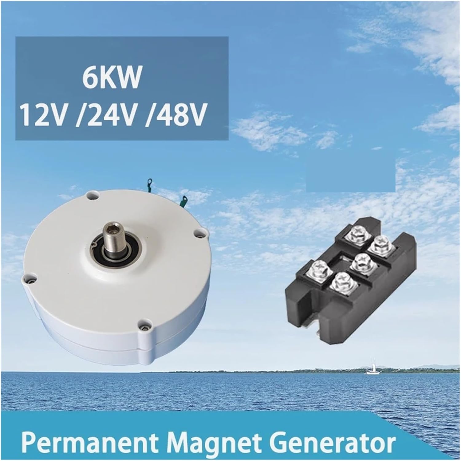 Low Speed Wind Turbine Generator 3000W 4000W 5000W 6000W 12V 24V 48V 3 Phase Magnet Generator AC Alt Penartors for Wind Turbine DIY Low Starting Speed for Home(Double Shaft,24V_4000W)