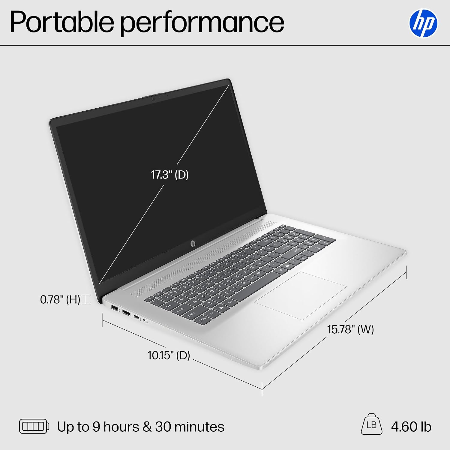 HP 17 Laptop Computer 2025 for Business Students, 17.3' FHD Display, Intel 8-Core Processor, 16 GB RAM, 512 GB SSD, Windows 11 Pro, Copilot AI, Up to 9.5 Hours Battery, Wi-Fi 6, BT 5.4, w/Accessories