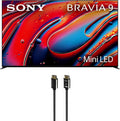 Sony K75XR90 75 Inch XR90 Series Bravia Mini LED HDR QLED 4K Google TV with an Austere 7S-8KHD2-2.5M VII Series 2.5m Premium Braided 8K HDMI Cable (2024)