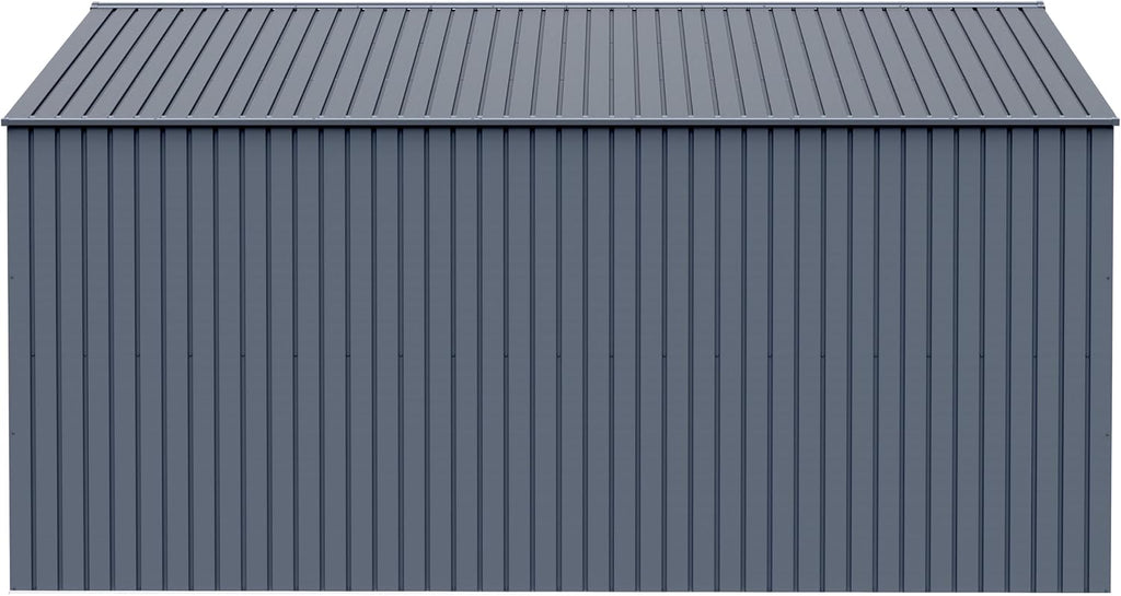 Arrow Shed Elite 14' x 14' Tall Outdoor Steel Storage Shed with High Gable and Lockable Doors Storage Building, Anthracite