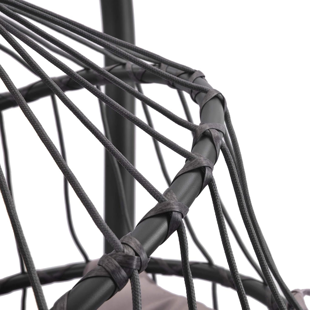 Wicker Swing Egg Chair - Patio Hanging Hammock Chair with Stand 350 Pounds Weight Capacity