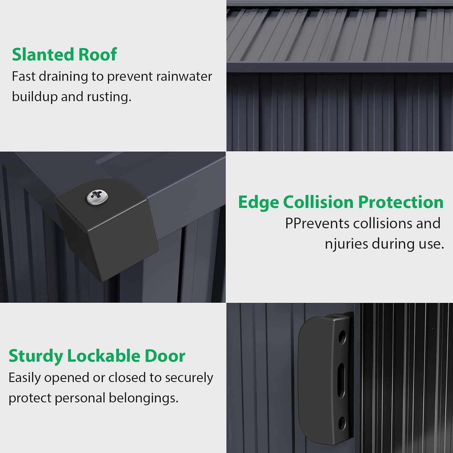GarveeLife Outdoor Storage Shed 12 x 10 ft, Outdoor Tool Metal Shed with Lockable Door, Air Vents and Sloping Roof, Metal Aluminum Waterproof Tool Sheds for Yard, Garden, Patio, Garage, Lawn, Gray