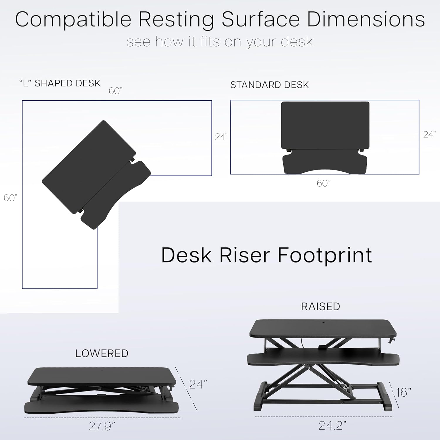 VIVO 28 inch Desk Converter, K Series, Height Adjustable Sit to Stand Riser, Dual Monitor and Laptop Workstation with Keyboard Tray, Rustic Vintage Brown Top, Black Frame, DESK-V028KN
