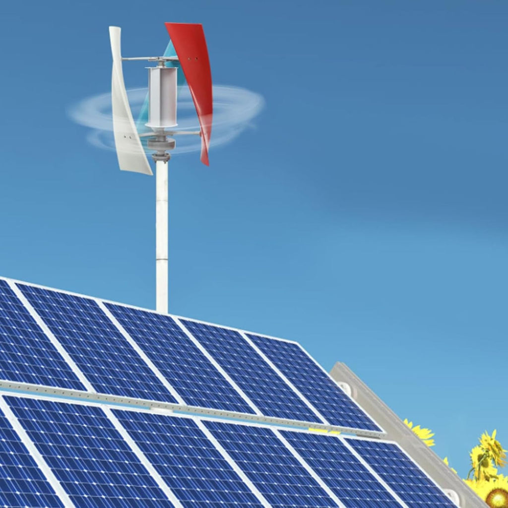 24v,HYZHANHONG Wind Turbine Generator 3000W 12V 24V 48V with 3 Blades 3 Phase Wind Generator Vertical Axis Wind Turbine with Controller Kit for Home Use