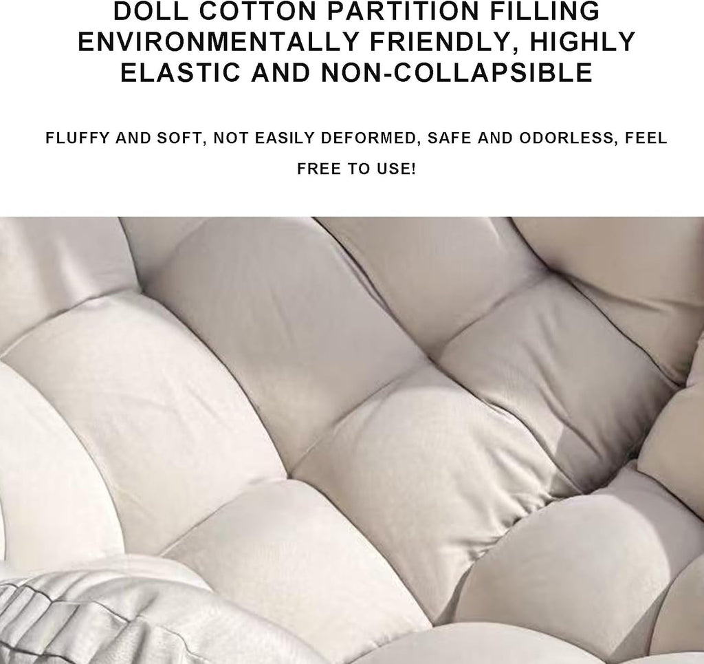 Outdoor Rocking Chair Cushions（Only Cushion, Waterproof Patio Egg Lounge Chair Cushion, Indoor Papasan Chair Cushion(Dark Gray)