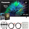 Panasonic TV-65W70BP W70 Series 65 inch LED 4K Ultra HD Smart Fire TV Bundle with 2X HDMI 2.0 Cable, TV Wall Mount, 6-Outlet Surge Adapter, Theater Essentials and Exclusive 26 Month Protection Pack