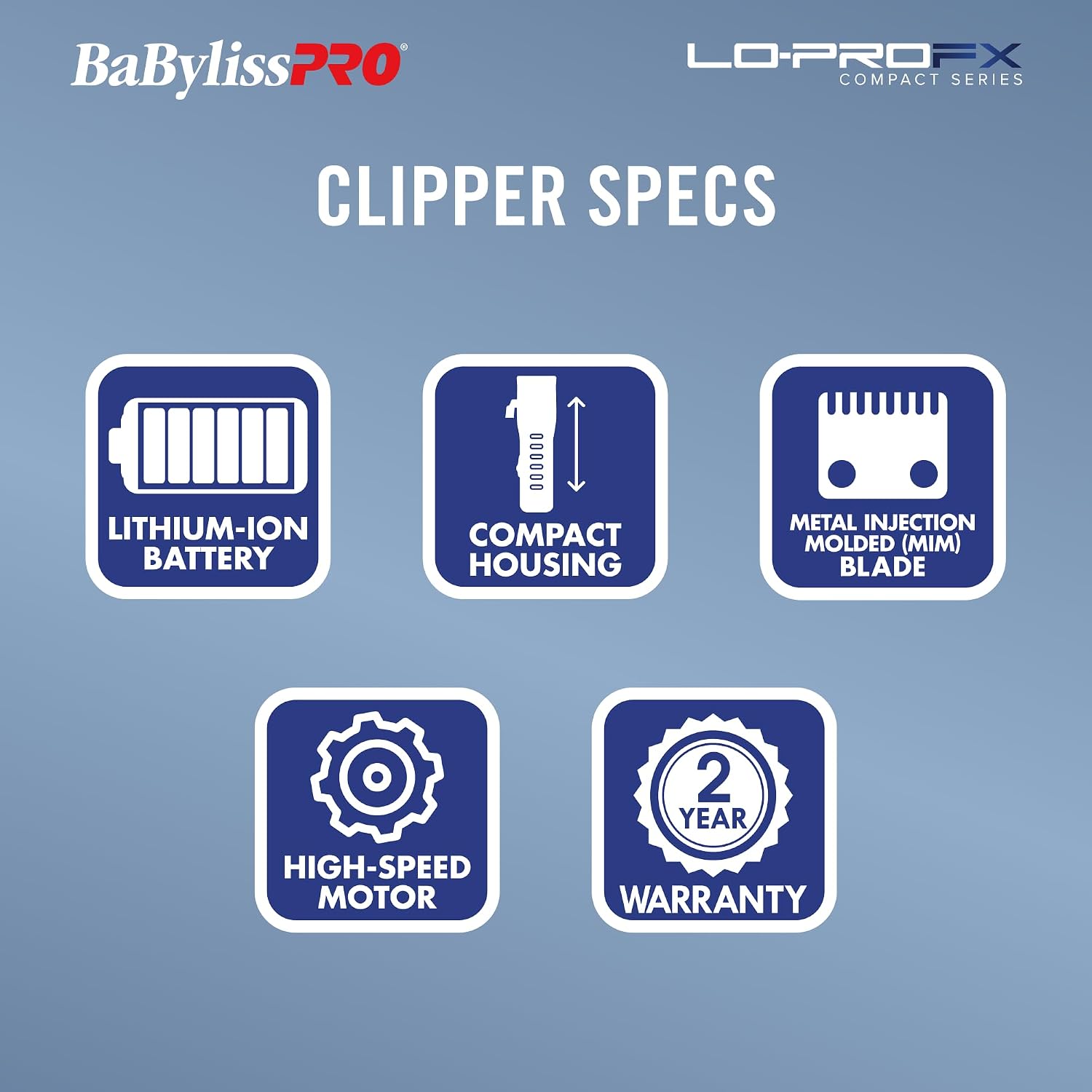 BaBylissPRO High-Performance LO-PROFX Compact Clipper for Hair