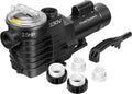 VIVOHOME 2.5HP 230V Pool Pump, Dual Speed with High Lift 79FT, Self-Priming DOE Energy Saving, 1.5' & 2' Connectors w/Strainer Basket for In-Ground Pools