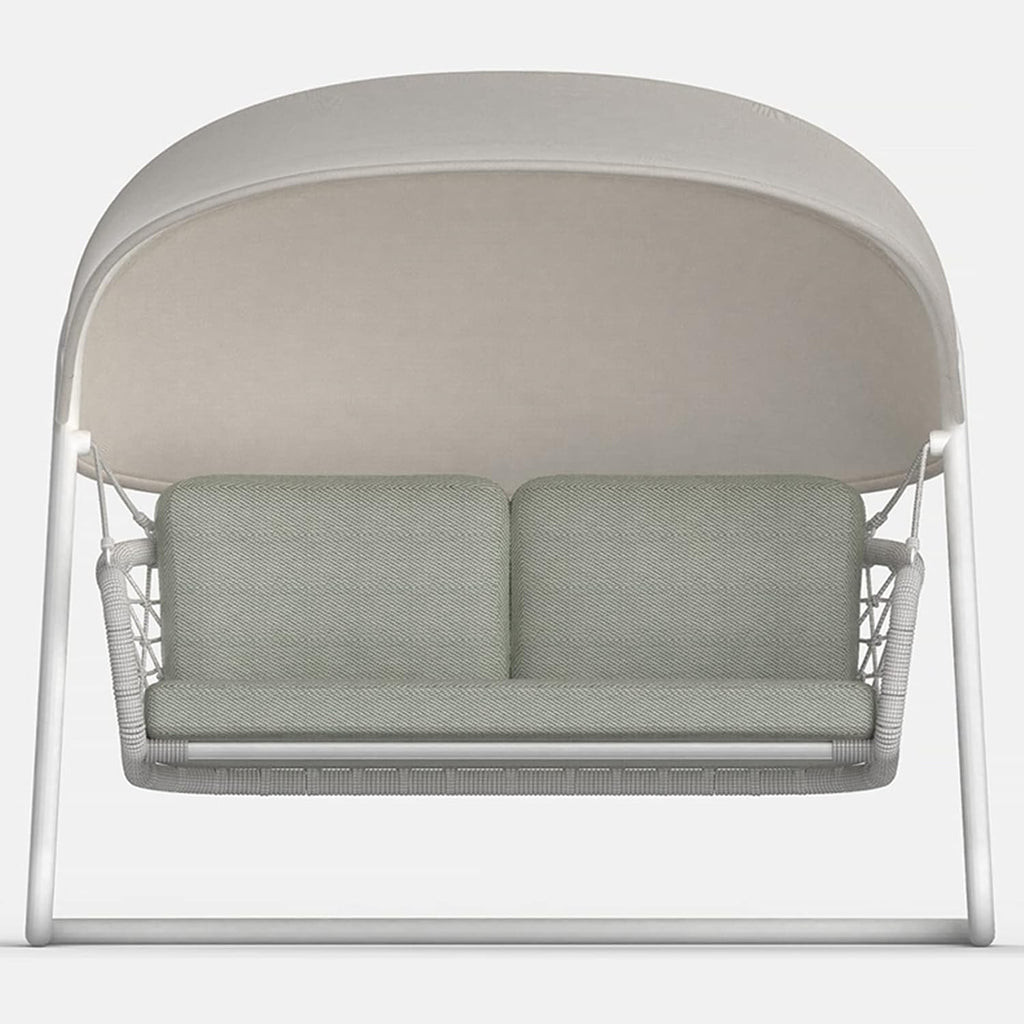 MARURY Outdoor Balcony Rocking Chair, 2-Person Outdoor Patio Swing Chair, Simple Waterproof Sunscreen Courtyard Hanging Blue Sunshade, for Garden, Balcony, Backyard (180 * 160 * 190 Cm)