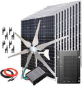 1600W Wind Solar Generator Kit : 400W Wind Turbine(6 Blades) + 10PCS 120W Mono Solar Panels + MPPT Charge Controller + Accessories (1600W Wind Solar kit, for 12V System)
