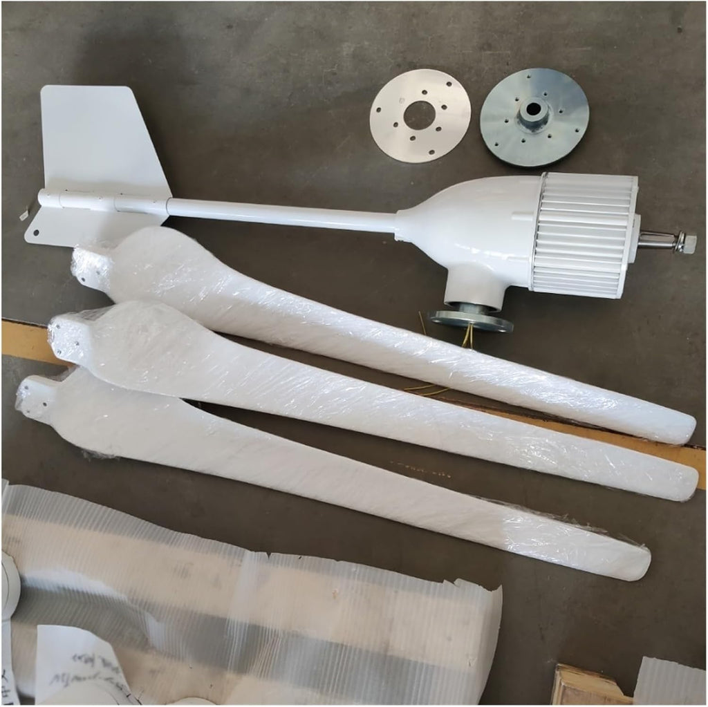 Wind Turbine Generator, 3000W 24V 48V 96V 3 s Horizontal Wind Turbine Generator Windmill With MPPT Charger Controller and Off Grid Inverter for Marine, RV, Home(24V)