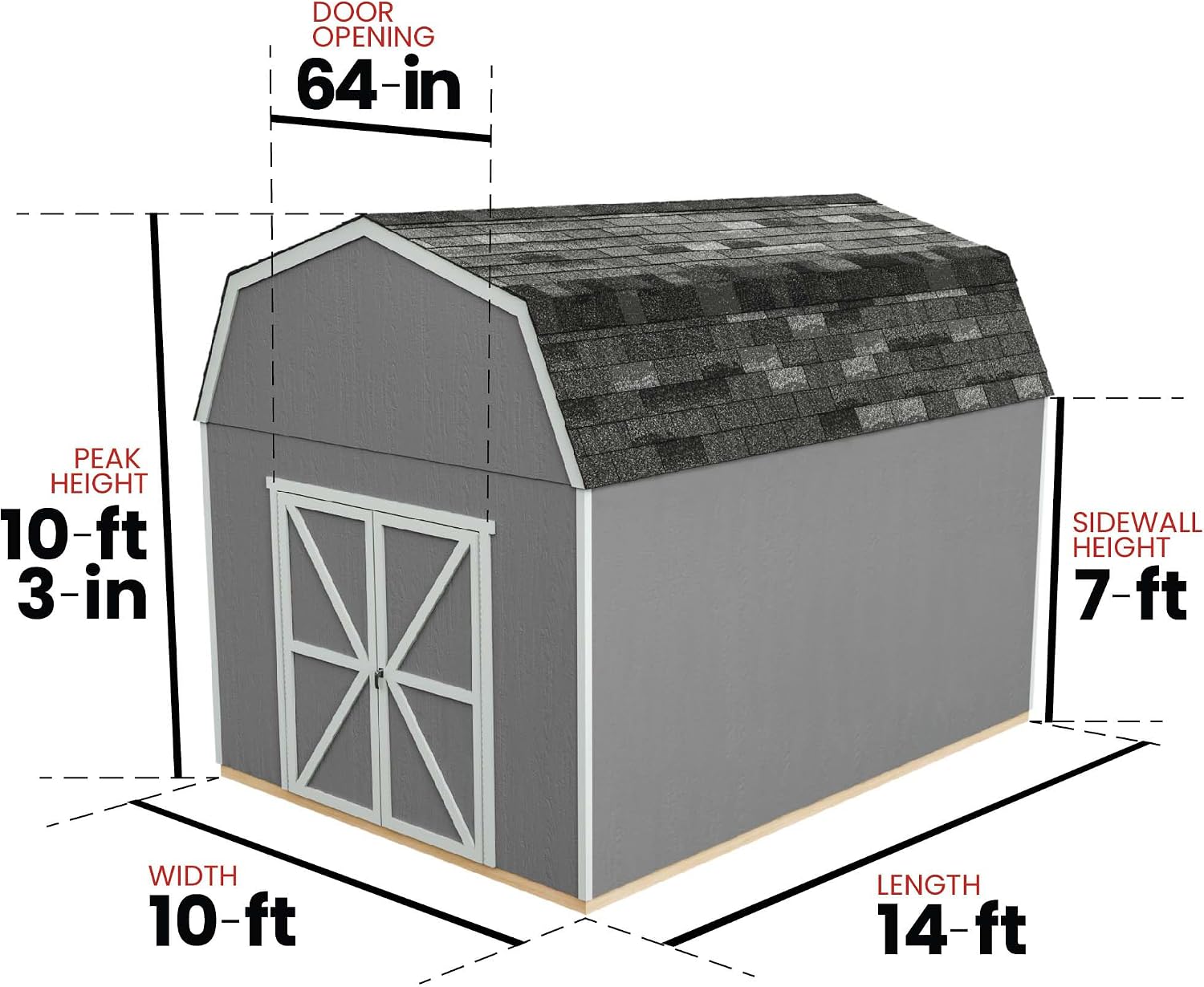 Handy Home Products Braymore 10x14 Do-It-Yourself Wooden Storage Shed- Does not Include Floor kit, Paint, or Roofing Shingles