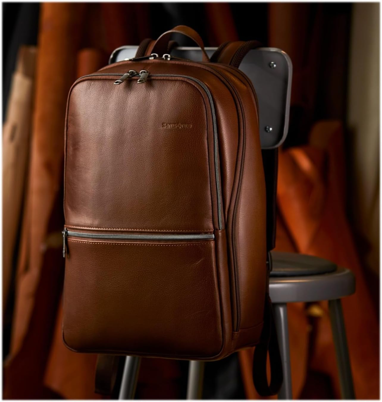 Samsonite Classic Leather Slim Backpack