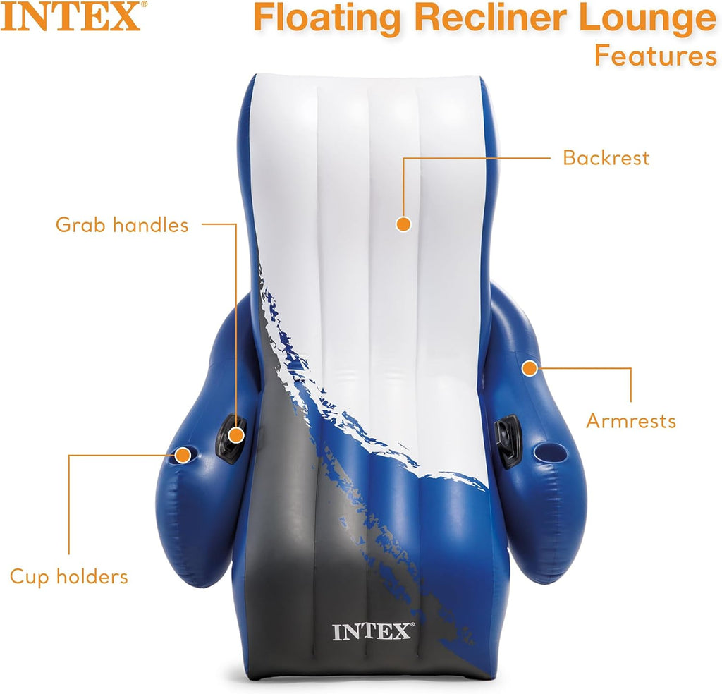 Intex 26333EH Ultra XTR 20ft x 48in Above Ground Swimming Pool Set with Sand Filter Pump, Inflatable Lounge Pool Recliners (2-Pack) and Inflatable Beverage Cooler