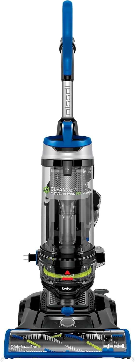 Bissell CleanView Swivel Rewind Pet Reach Vacuum Cleaner, with Quick Release Wand, Swivel Steering and Automatic Cord Rewind, 3197A (Color May Vary)