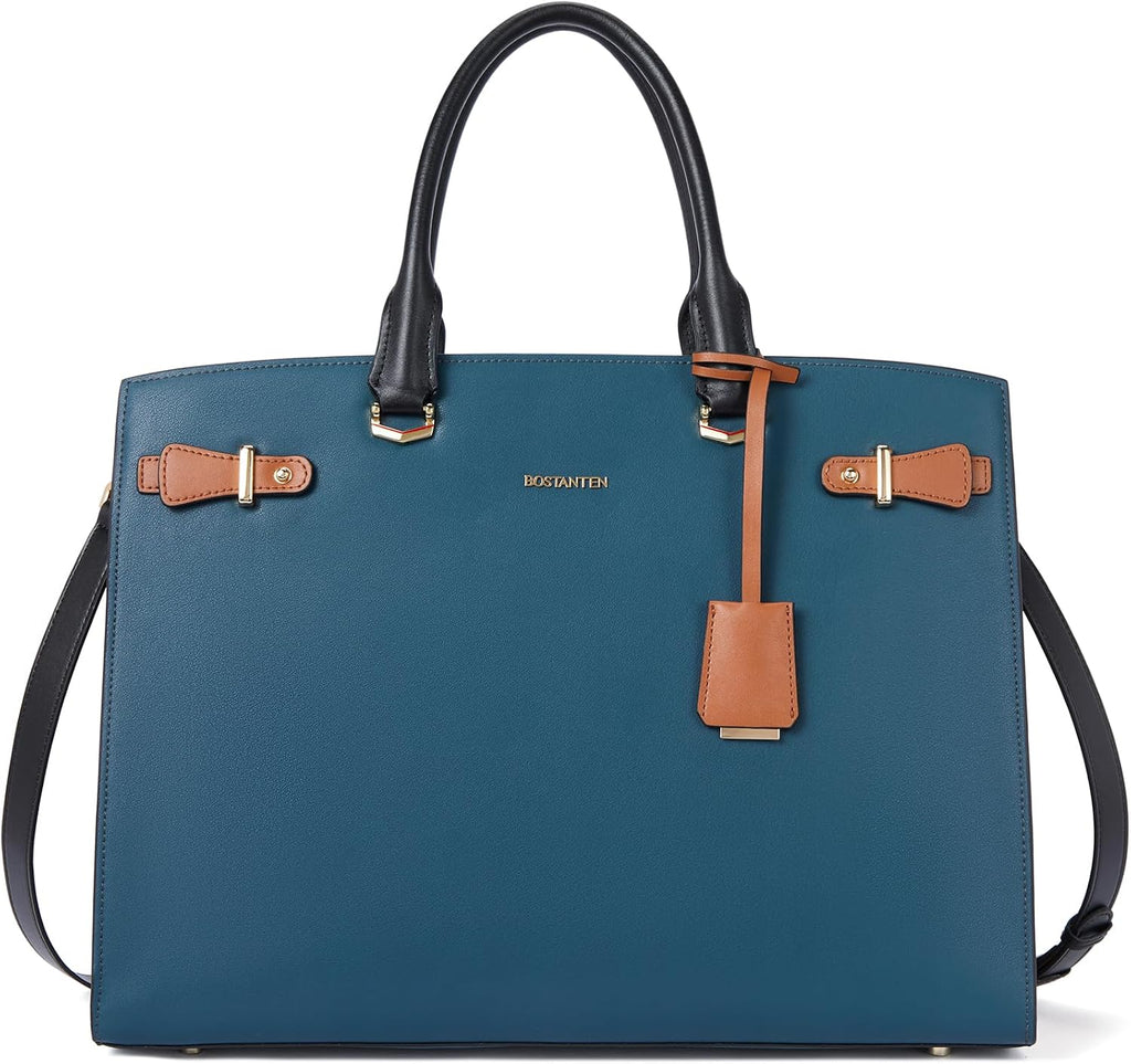 BOSTANTEN Briefcase for Women 15.6 Inch Genuine Leather Laptop Briefcase Shoulder Work Tote Bag Purse