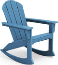 SERWALL Outdoor Adirondack Rocking Chair, All-Weather HDPE Adirondack Rocker Chair, Front Porch Rocker Chairs for Patio Lawn Porch Deck, Navy