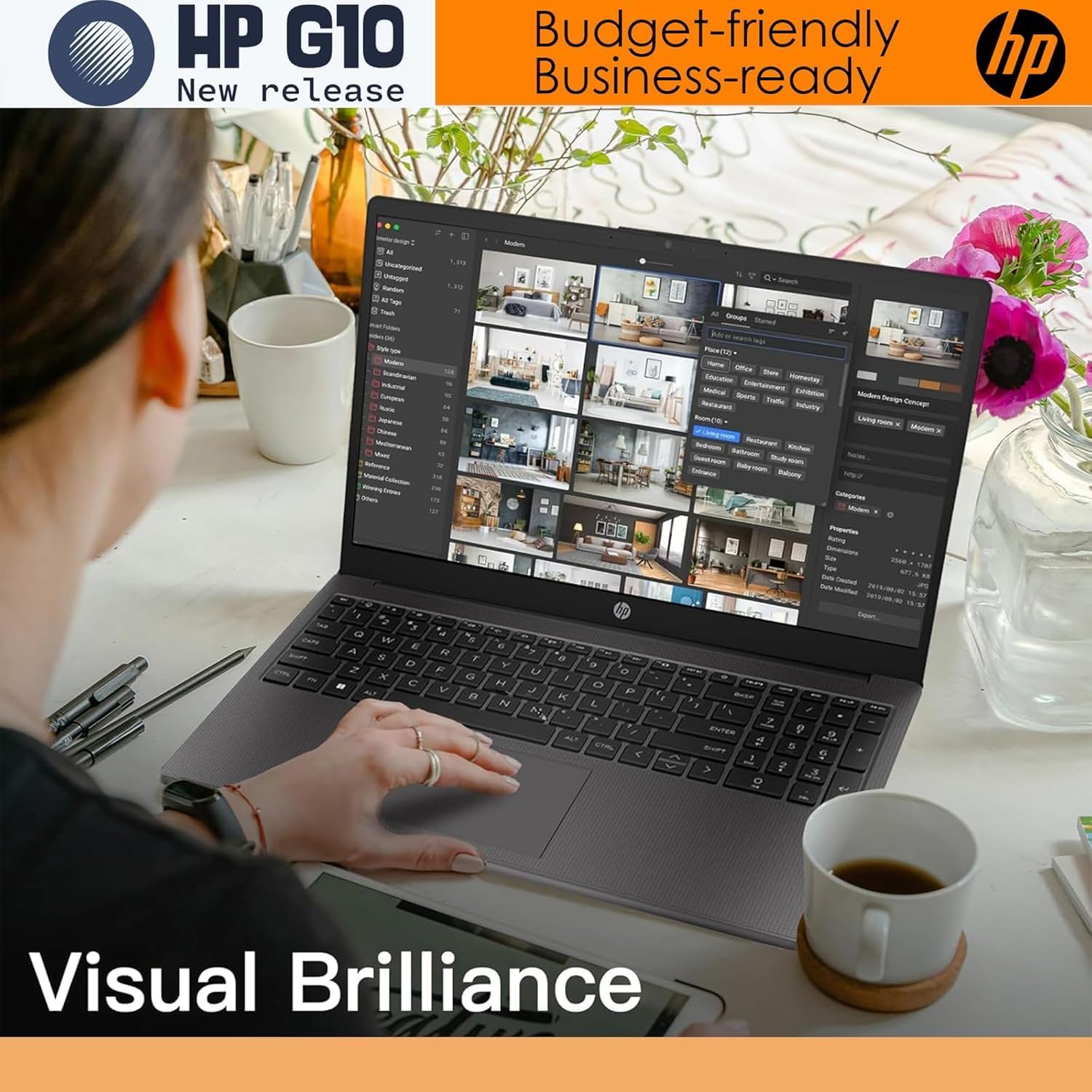 HP 255 G10 Laptop for Home or Work – Speed 6-Core Ryzen 5 (Up to 4.5 GHz), 16GB RAM, 256GB SSD, 15.6' Full HD, Windows 11 Pro, Wi-Fi 6, USB-C, WOWPC Recovery USB – Business and Fun Ready