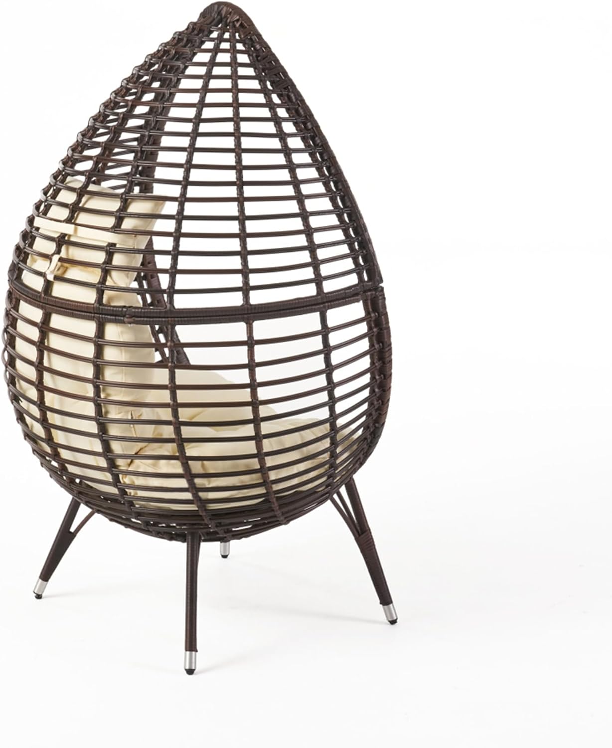 Cutter Teardrop Egg Chair Papasan Comfy Wicker Hanging Cushion Bedroom Indoor Outdoor