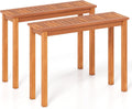 Tangkula Narrow Outdoor Dining Table, Solid Wood Furniture Patio Console Table with Slatted Tabletop, Wooden Buffet Bar Plant Stand for Garden Deck Entryway Porch Balcony