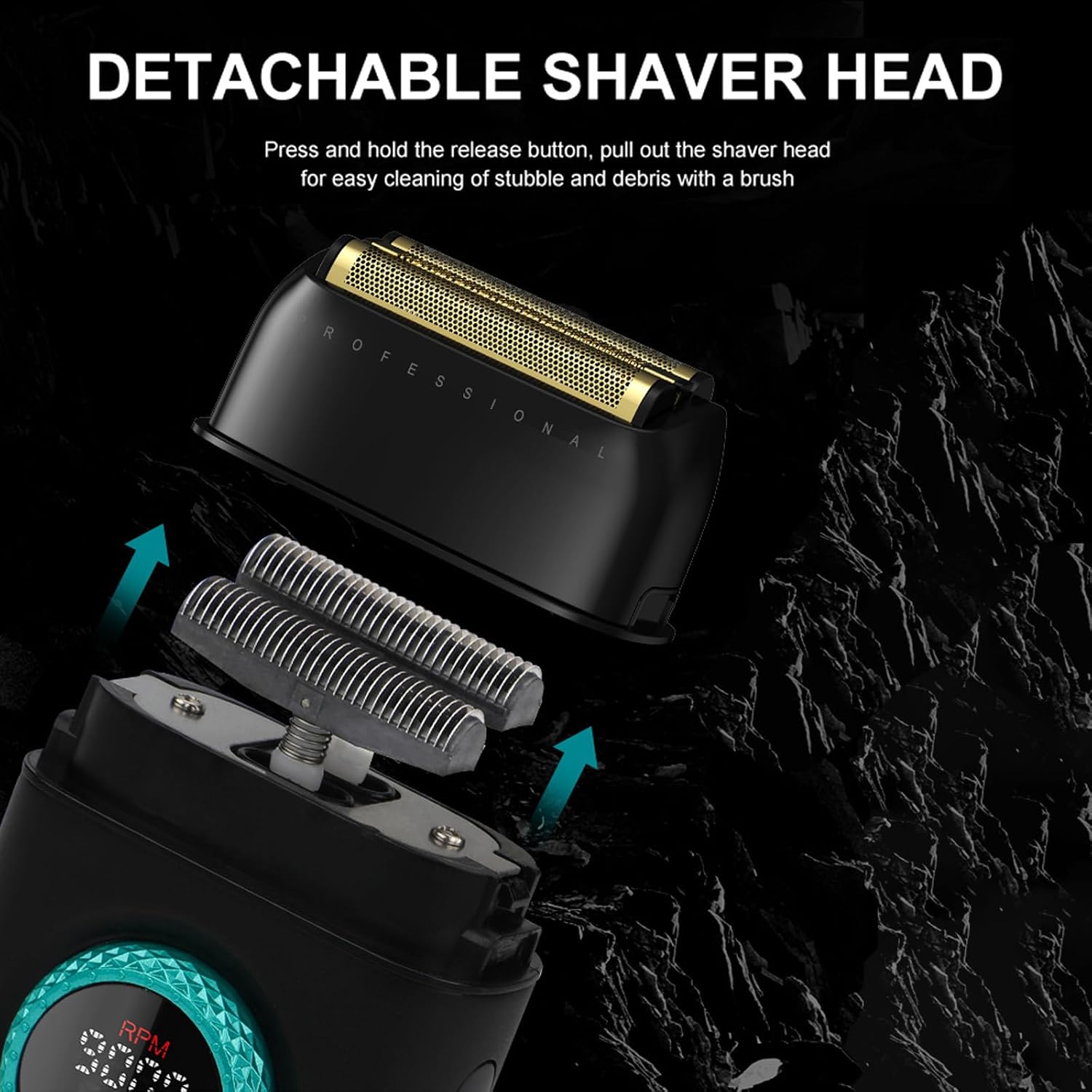VGR Professional Hair Clippers for Men, T-Blade Trimmer Zero Gapped Cordless Barber Clippers, Triple Floating Blade Foil Shaver Men's Electric Razor, 3 Piece Men's Grooming Kit with LED Display
