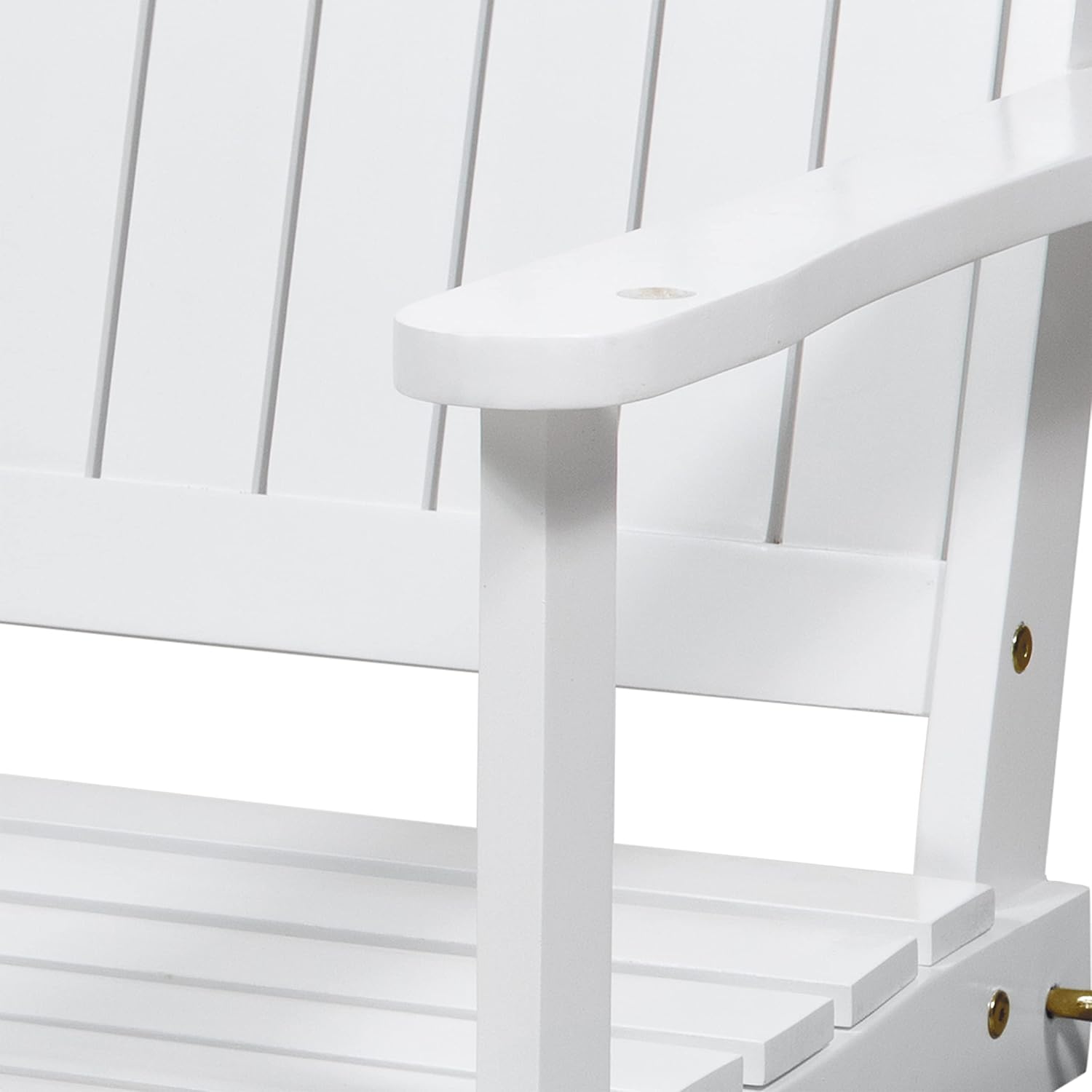 Outdoor Double Solid Wood Swing Chair, Thickened Teak Wood with backrest, Courtyard Balcony Hanging Leisure Rocking Chair, Decorating a Warm Home