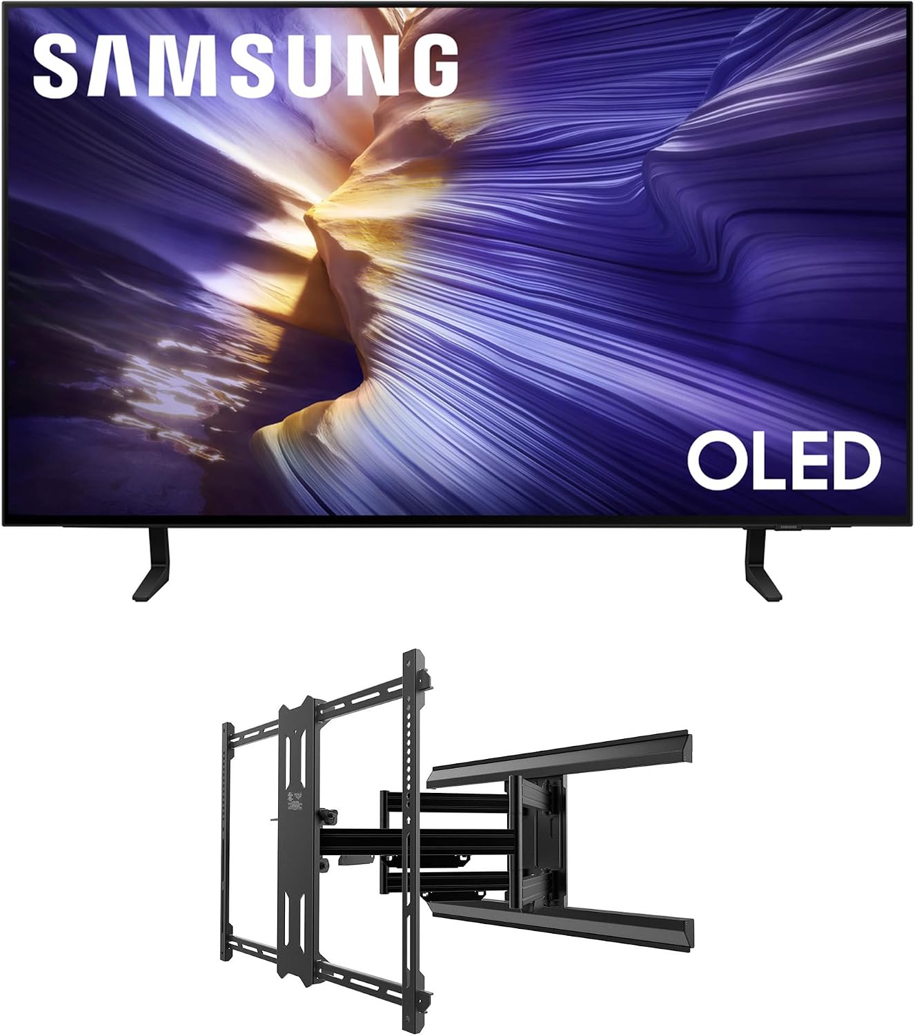 Samsung QN42S90FAEXZA 42 Inch 4K OLED Smart TV with a Kanto PMX700 Pro Series Full Motion Dual Stud Mount (2025)