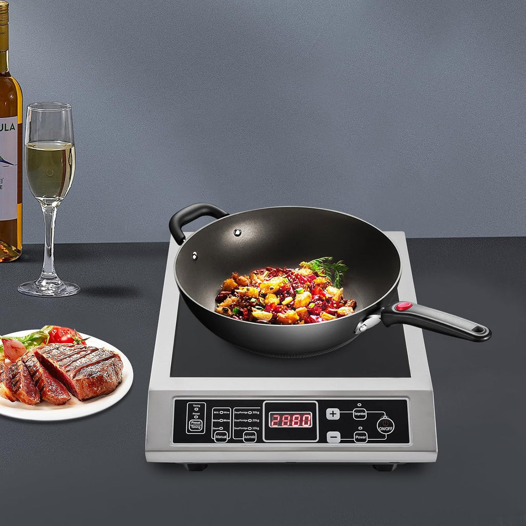 Induction Cooker, Portable Induction Cooktop, Professional Countertop Induction Cooktop, Powerful Electric Induction Burner, Countertop Electric Stove for Home Kitchens